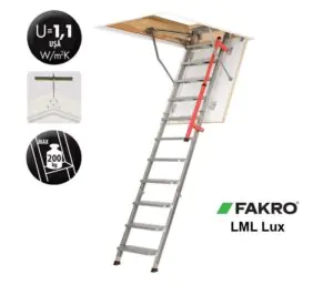 Scara de acces la pod FAKRO LML Lux este conceputa pentru a asigura cel mai mare grad de confort.