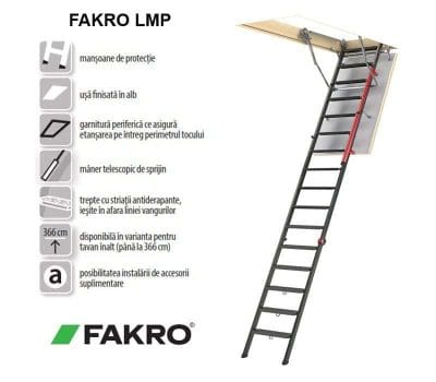 Scara acces pod metalica FAKRO LMP