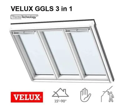 Fereastra mansarda VELUX GGLS 3in1 - maner sus