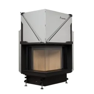 Focar de șemineu - Quattro 70 L Premium Edition – Colț panoramic stânga, 2 suprafețe vitrate, 13 KW, randament >80%