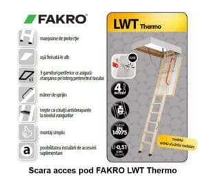 Scara pod FAKRO LWT Thermo super termoizolata