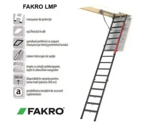 Scara pod metalica (H 300 - 366 cm) FAKRO LMP