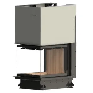 Focar de șemineu - Crystal 3D 50/60 ECO – Geam panoramic 3 suprafețe vitrate, 15 KW, randament ≥70%