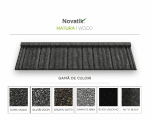 Novatik NATURA WOOD - Tigla metalica cu roca vulcanica