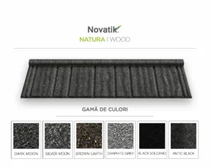 Novatik NATURA WOOD - Tigla metalica cu roca vulcanica