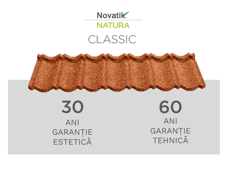 Novatik NATURA CLASSIC - Tigla metalica cu roca vulcanica - imagine 2