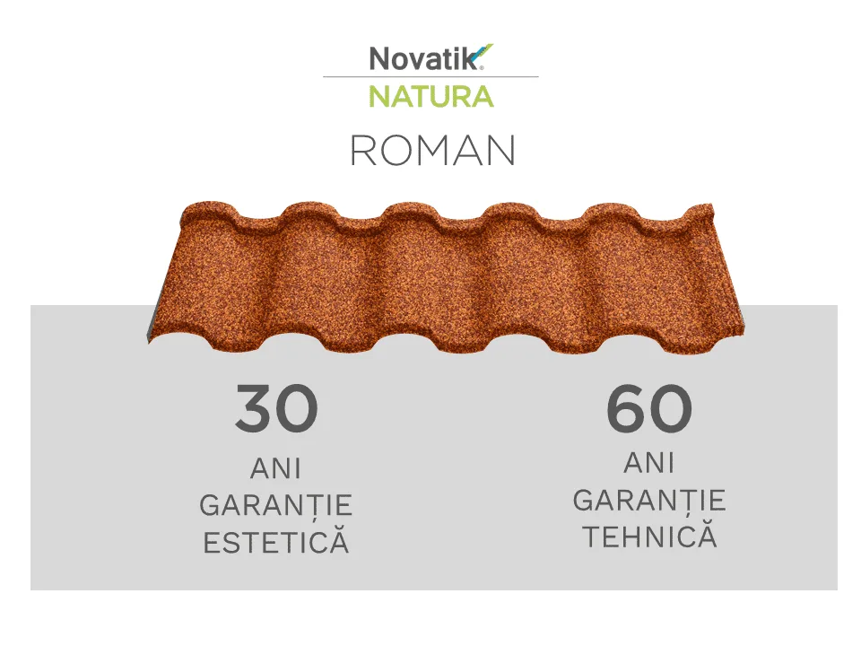 Novatik NATURA ROMAN - Tigla metalica cu roca vulcanica - imagine 2