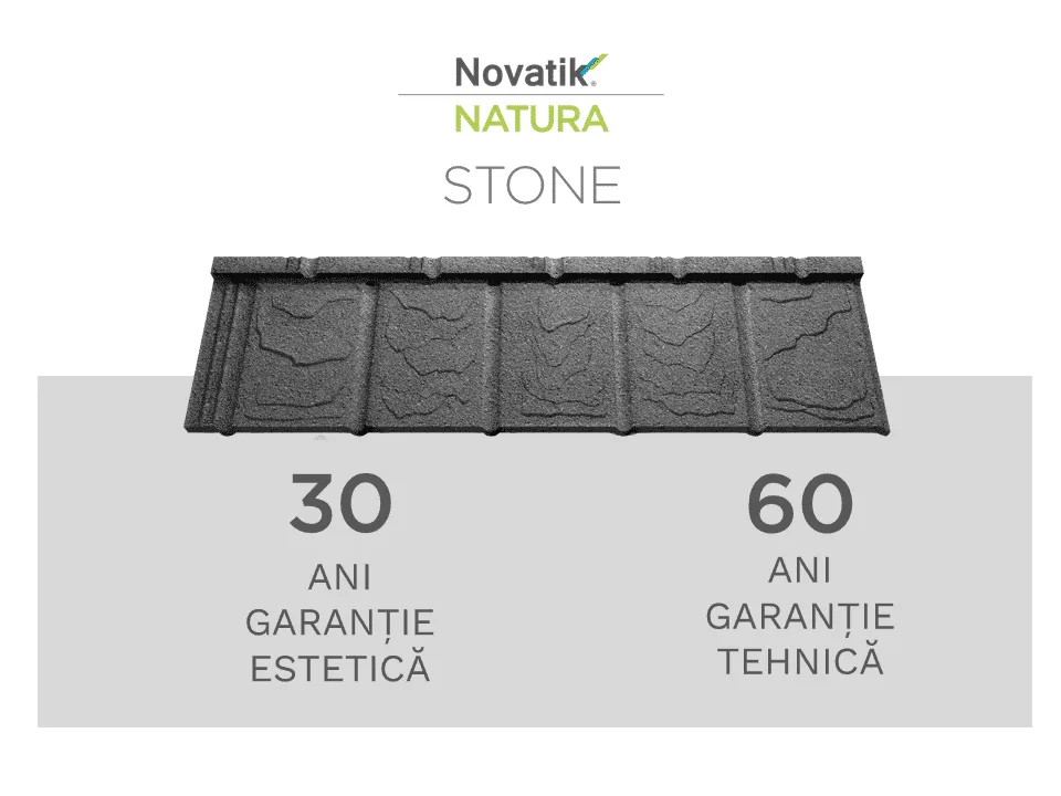 Novatik NATURA STONE - Tigla metalica cu roca vulcanica - imagine 2