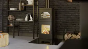 Sobă pe lemne HITZE LYNX O/BB – beton negru